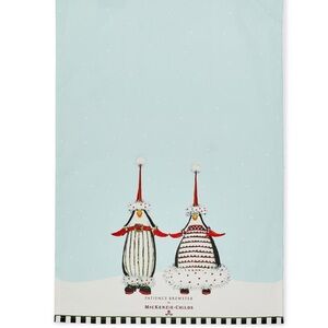 Mackenzie Childs Patience Brewster Santa Penguins Dish Towel